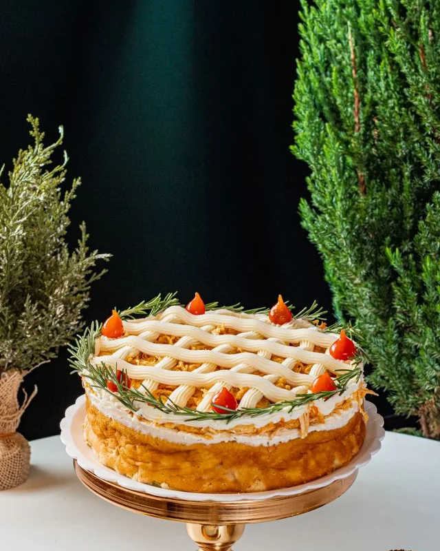 Quiche de frango da Rôof com treliça de massa e alecrim